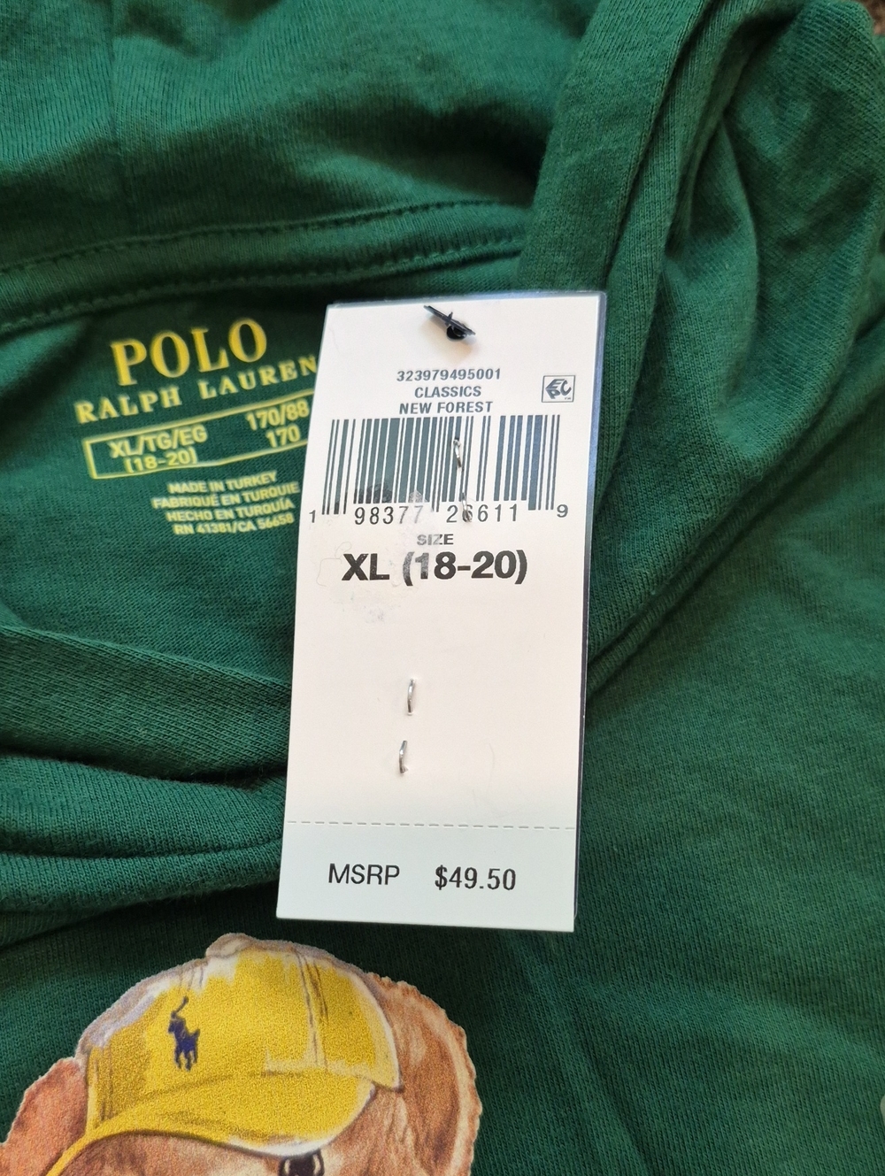 Polo Ralph Lauren Green Polo Bear Hooded Tee - Picture 4 of 5